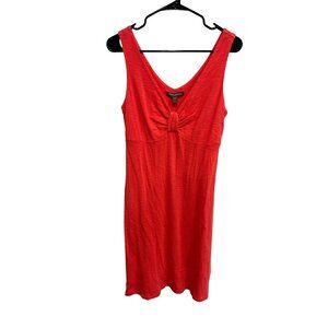 Tommy Bahama Red Cotton Sleeveless Dress Size M Knot Front Casual Sundress